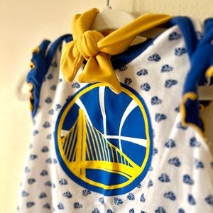 NBA Golden State Warriors CA California Onesie Baby Girls Ruffles and Dots
